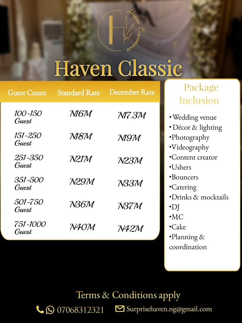 Wedding Rate Card 1